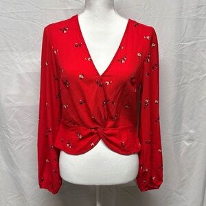 New Red Blouse with Flowers